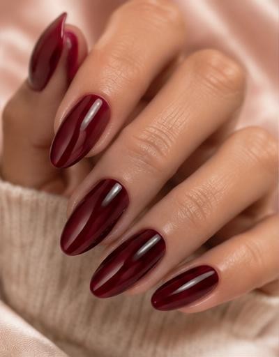 Berry Gloss manicure inspiration on a real hand