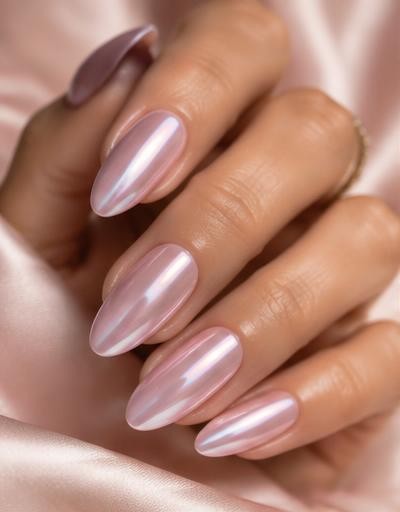 Glazed Aura manicure inspiration on a real hand